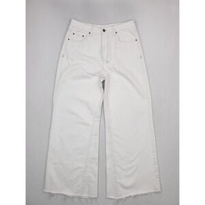 Ksubi Jeans Womens 30 White Gaucho Wide Leg Fray Raw Hem Baggy Y2K Grunge Skater